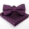 Набор мужской: галстук-бабочка + платок, фиолетовый - Набор мужской: галстук-бабочка + платок, фиолетовый