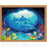 Картина по номерам на холсте "Дельфины", 40x50 см